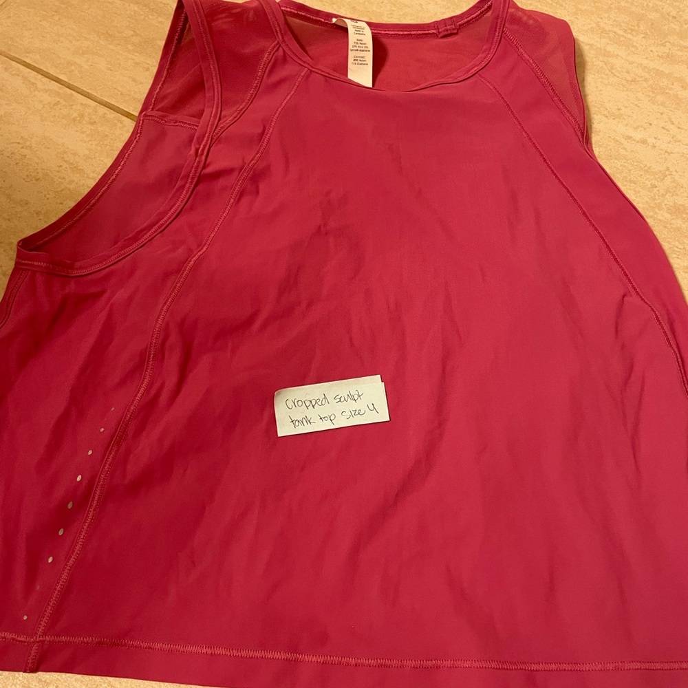 Lululemon cropped sculpt tank size 4